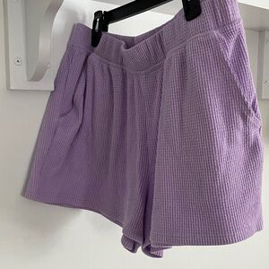 Aerie High Waist Lilac Ribbed Shorts